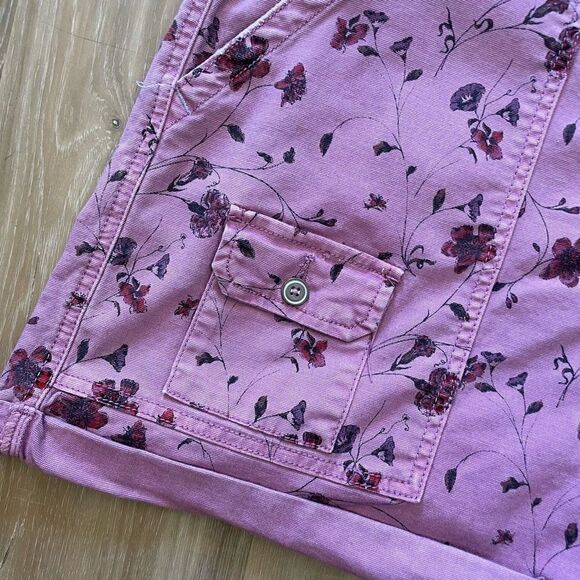 Anthropologie The Wanderer Shorts Lilac Ditsy Floral Button Fly 18W Plus - Picture 2 of 6